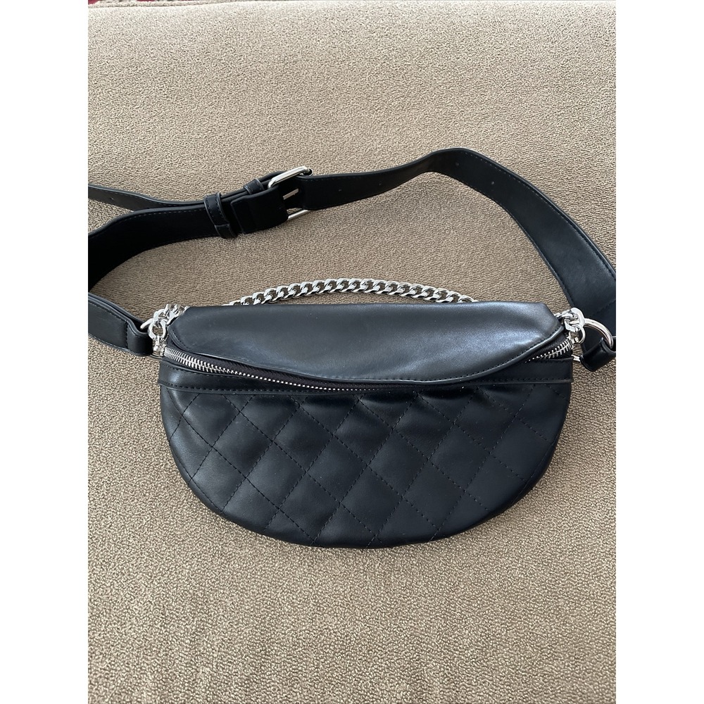 Call It Spring Medium Black Shoulder Purse Bag Faux Leather (TD)